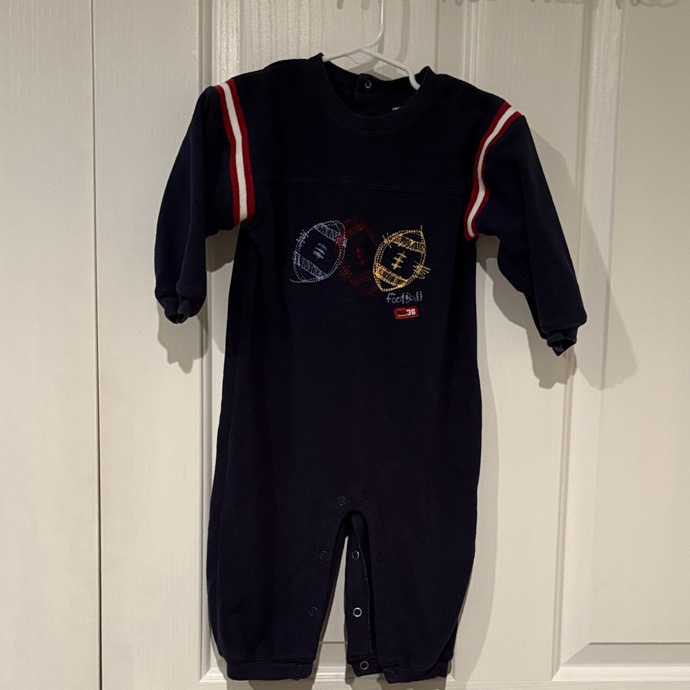 Carter's Navy Footie with Red and White Stripes